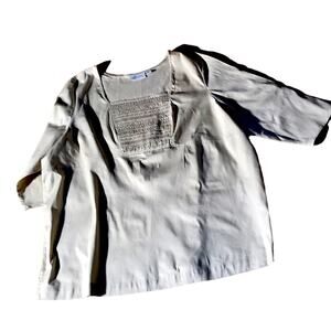 D. & Co. Tan Cotton Blouse. 3X